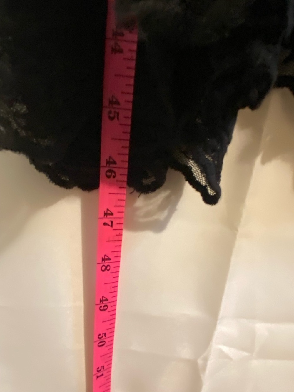 Black Maxi Skirt with Lace Hem and Adjustable Waist Sheer - Picture 6 of 10